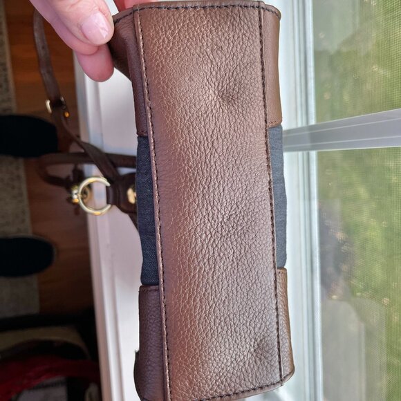 Talbots Denim Leather Crossbody Bag Tassel - Picture 7 of 7
